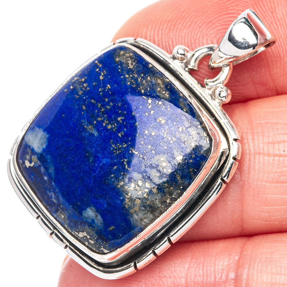 Lapis Lazuli 925 Sterling Silver Pendant 1 3/8" (925 Sterling Silver) P41929