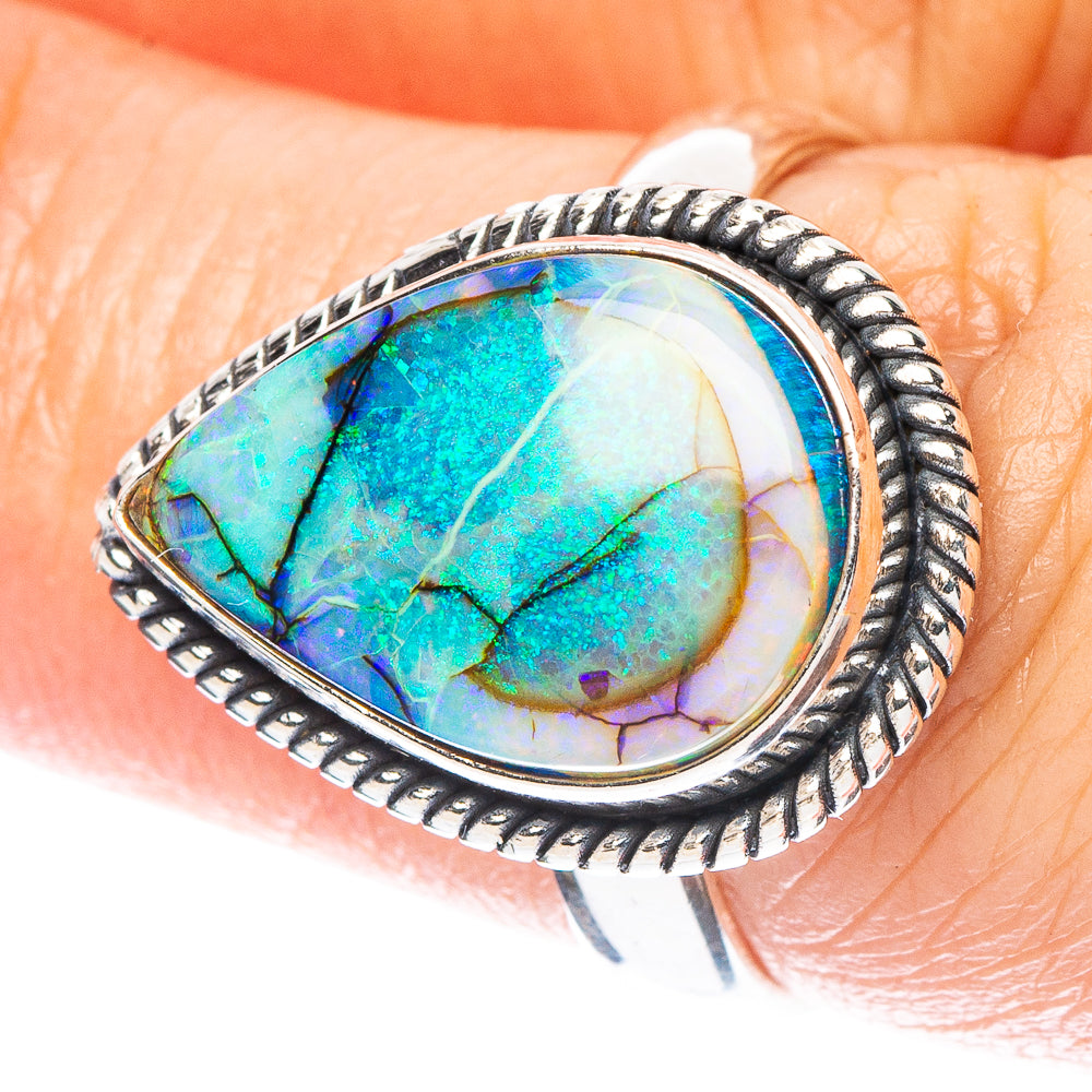 Rare Sterling Opal Ring Size 6.75 (925 Sterling Silver) R4659