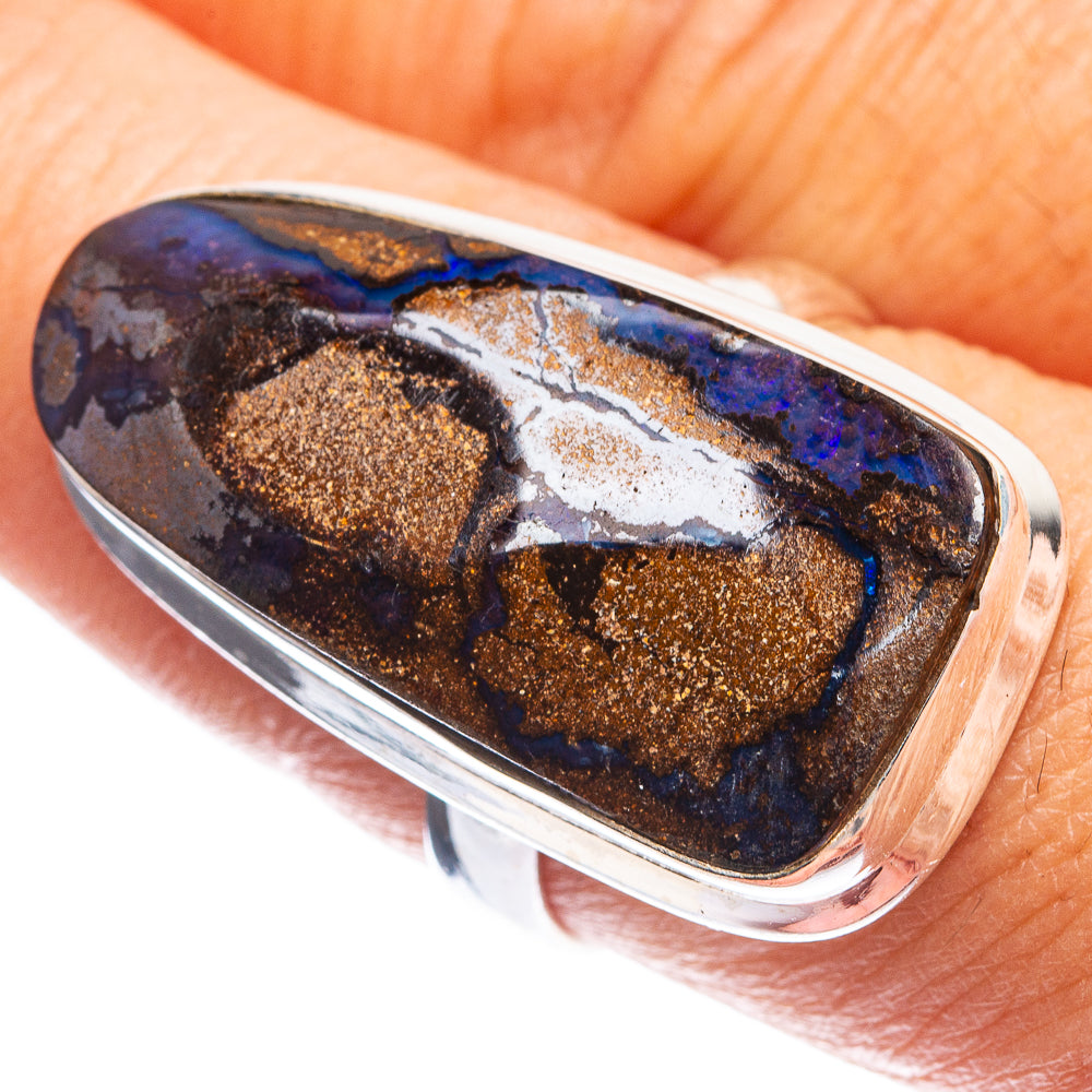 Large Boulder Opal Ring Size 7.75 (925 Sterling Silver) R143051