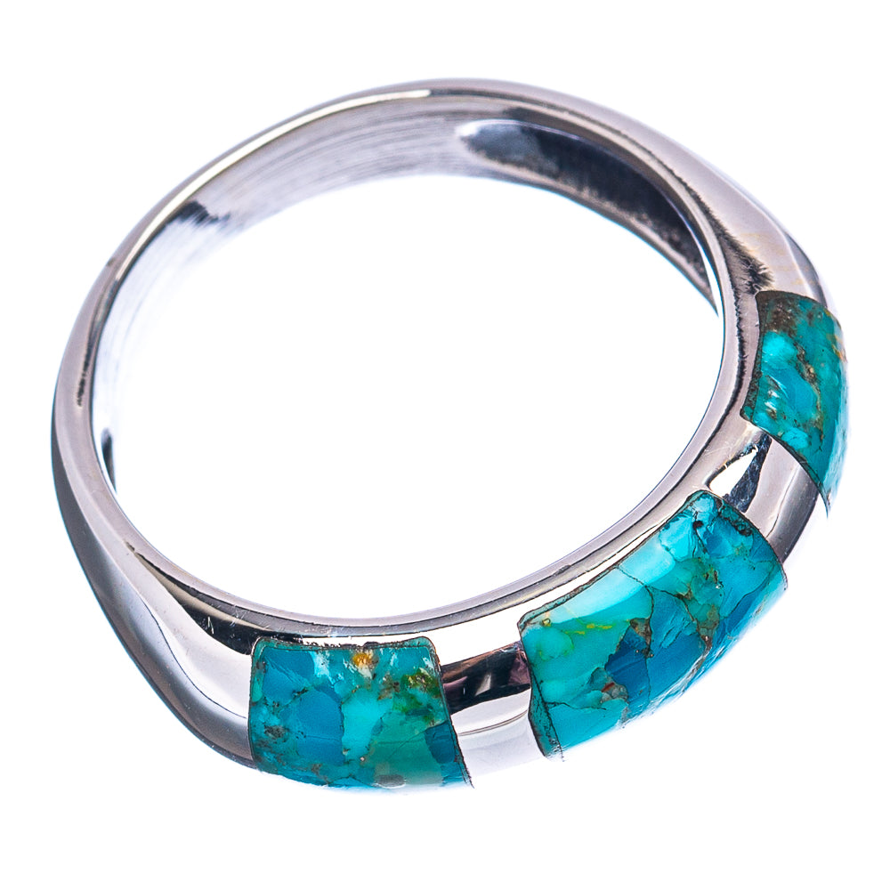 Native Style Mohave Turquoise Ring Size 6.5 (.925 Sterling Silver)