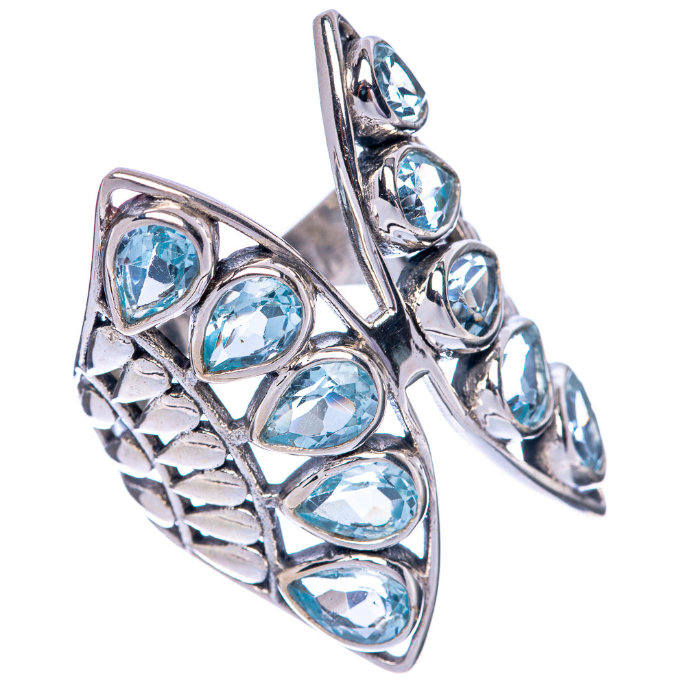 Large Blue Topaz Ring Size 8 (925 Sterling Silver) R144806