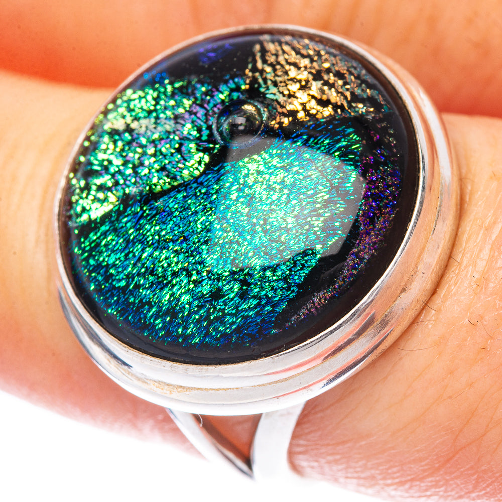Dichroic Glass Ring Size 7.25 (925 Sterling Silver) R1668