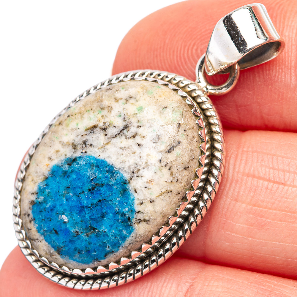 K2 Azurite Pendant 1 1/2" (.925 Sterling Silver)