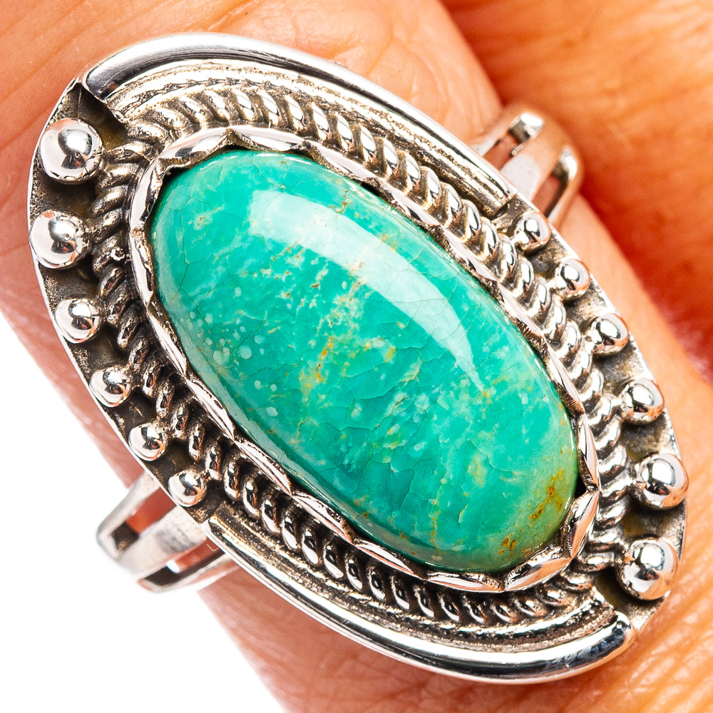 Native Style Royston Turquoise Ring Size 10 (.925 Sterling Silver)
