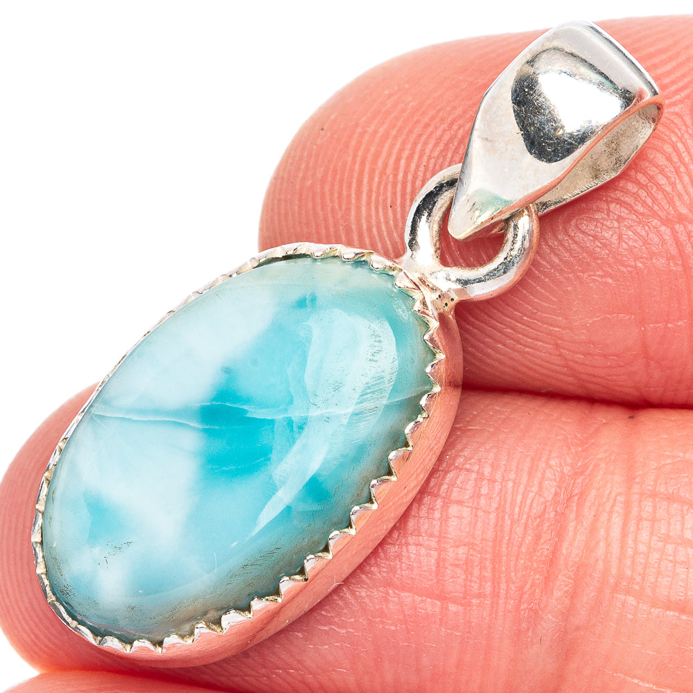 Larimar Pendant 1 1/4" (925 Sterling Silver) P40252