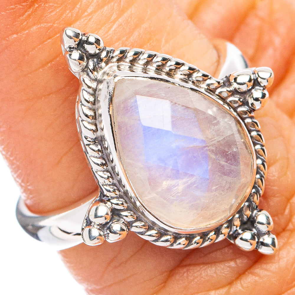 Premium Rainbow Moonstone Ring Size 6 (925 Sterling Silver) R8170