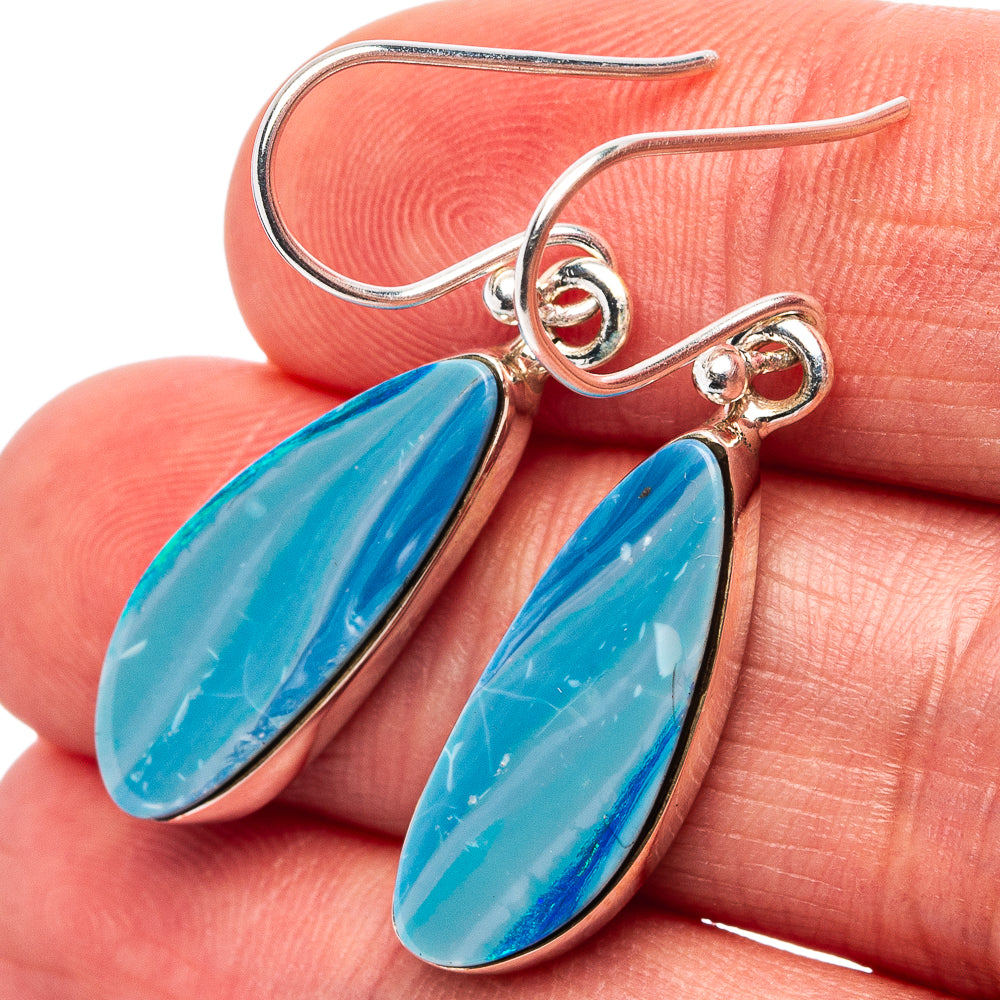 Rare Doublet Opal Earrings 1 3/8" (.925 Sterling Silver)