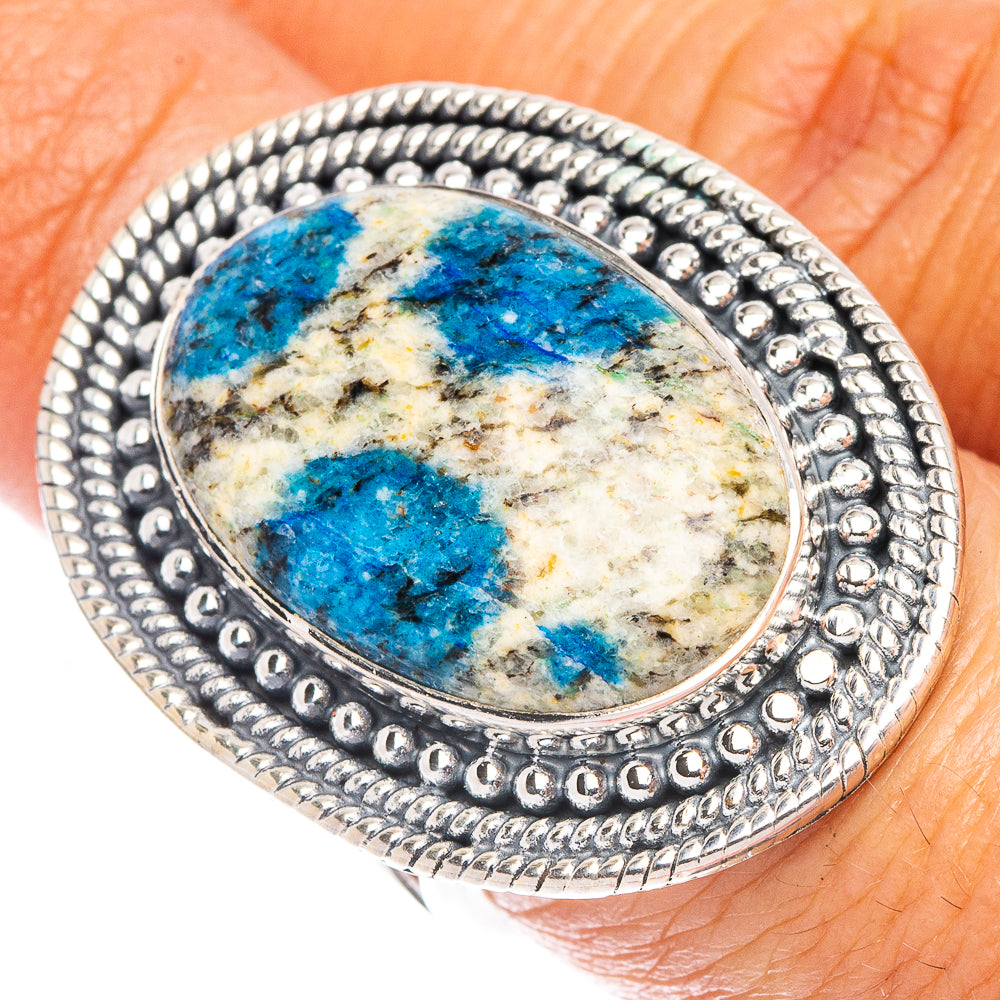 Large K2 Blue Azurite Ring Size 7 (925 Sterling Silver) R7145