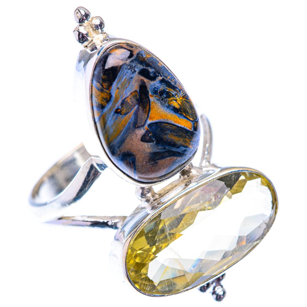 Large Pietersite, Citrine 925 Sterling Silver Ring Size 9 (925 Sterling Silver) RING140438