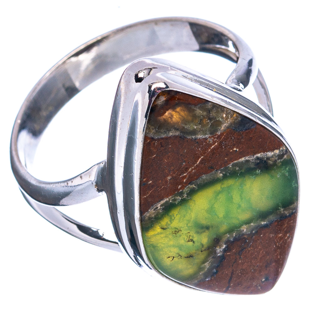 Boulder Chrysoprase Ring Size 9 (.925 Sterling Silver)