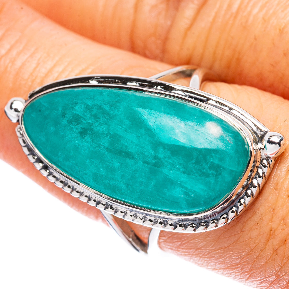 Premium Amazonite 925 Sterling Silver Ring Size 7.75 Ana Co R3451