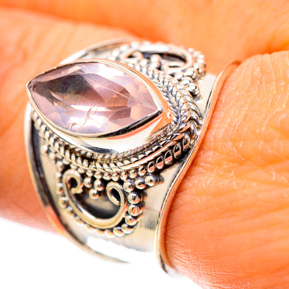 Rose Quartz 925 Sterling Silver Ring Size 8 (925 Sterling Silver) RING139372