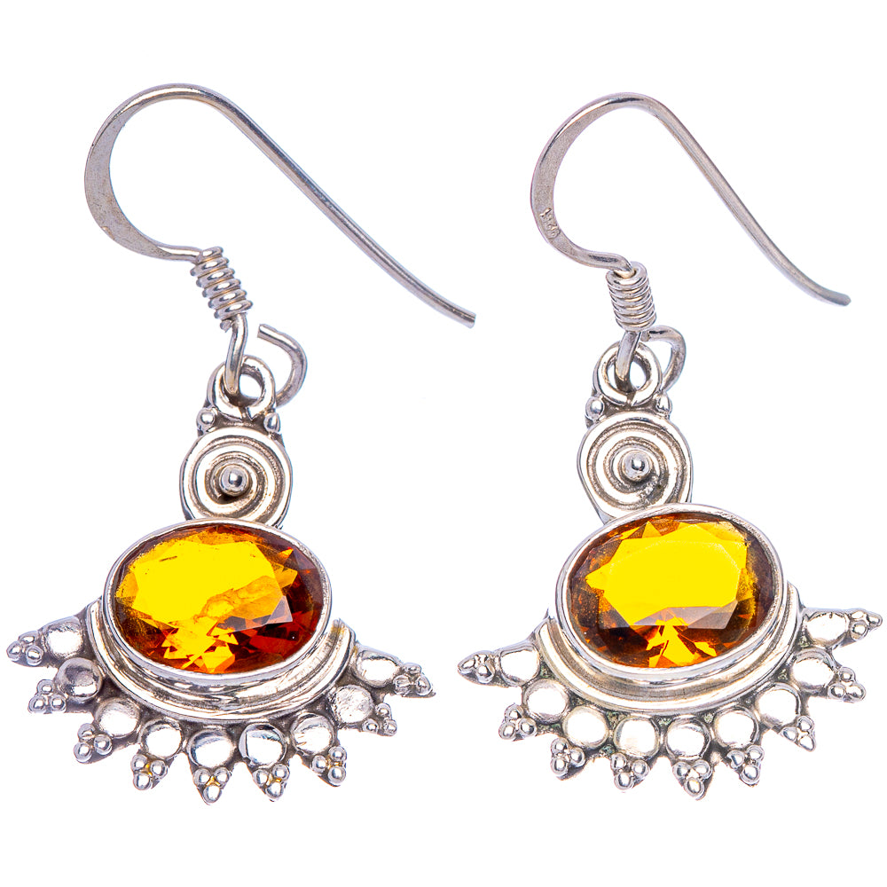 Mandarin Citrine Earrings 1 3/8" (925 Sterling Silver) E433445