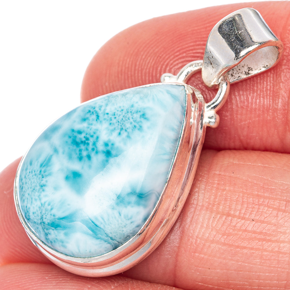 Larimar Pendant 1 1/4" (925 Sterling Silver) P40773