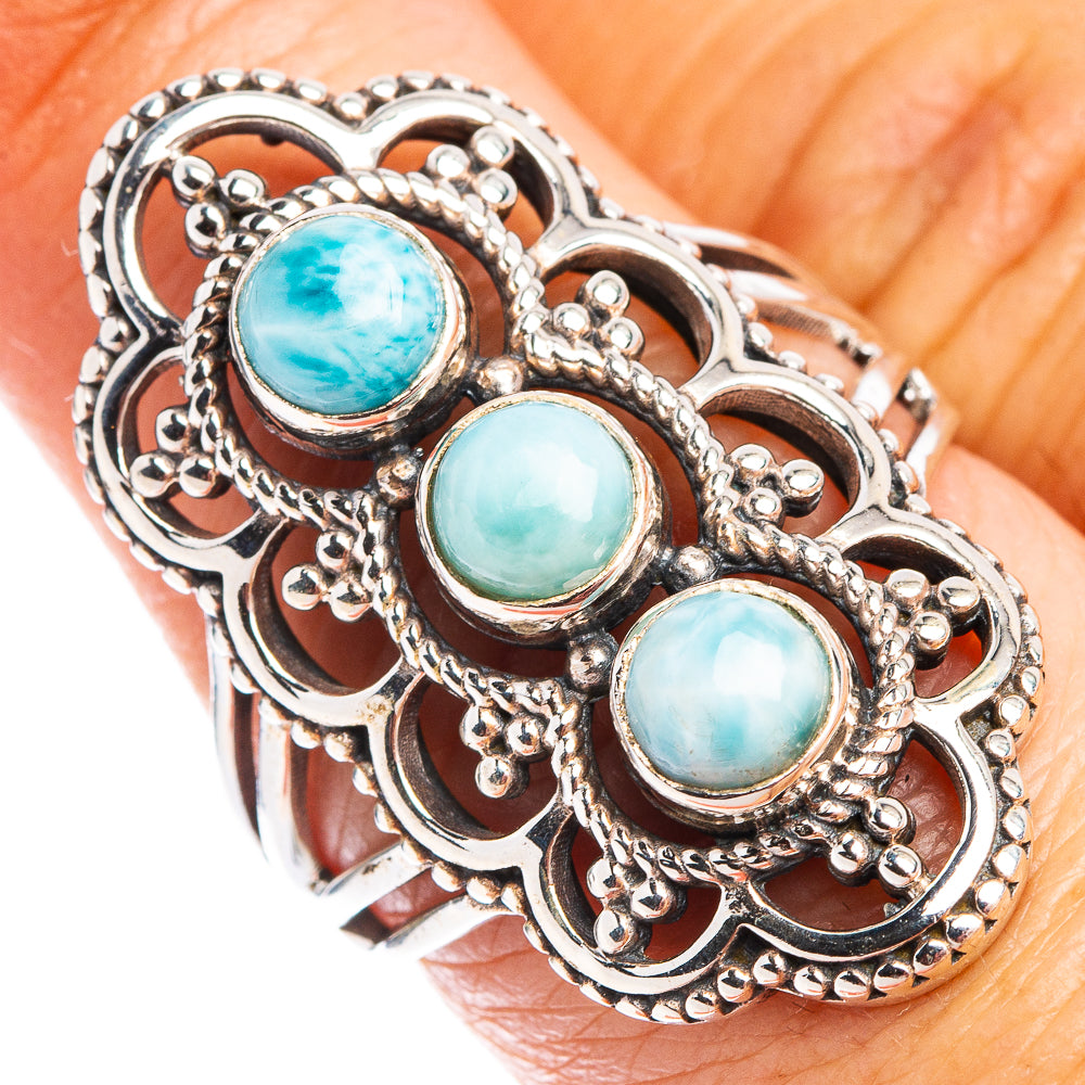 Rare Larimar Ring Size 7.75 (.925 Sterling Silver)