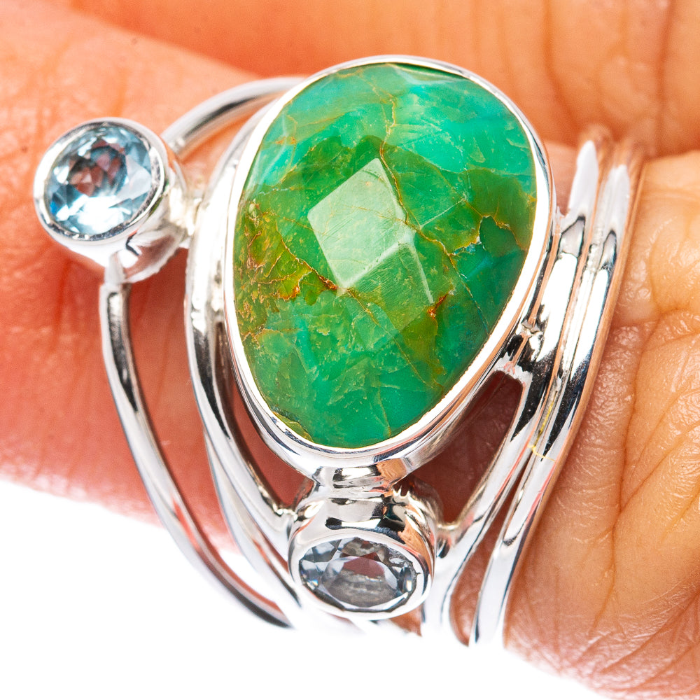 Asc Premium Peruvian Opal, Blue Topaz Ring Size 5.75 (925 Sterling Silver) R3509