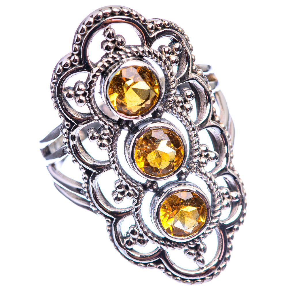 Faceted Citrine Ring Size 7.25 (925 Sterling Silver) R141929