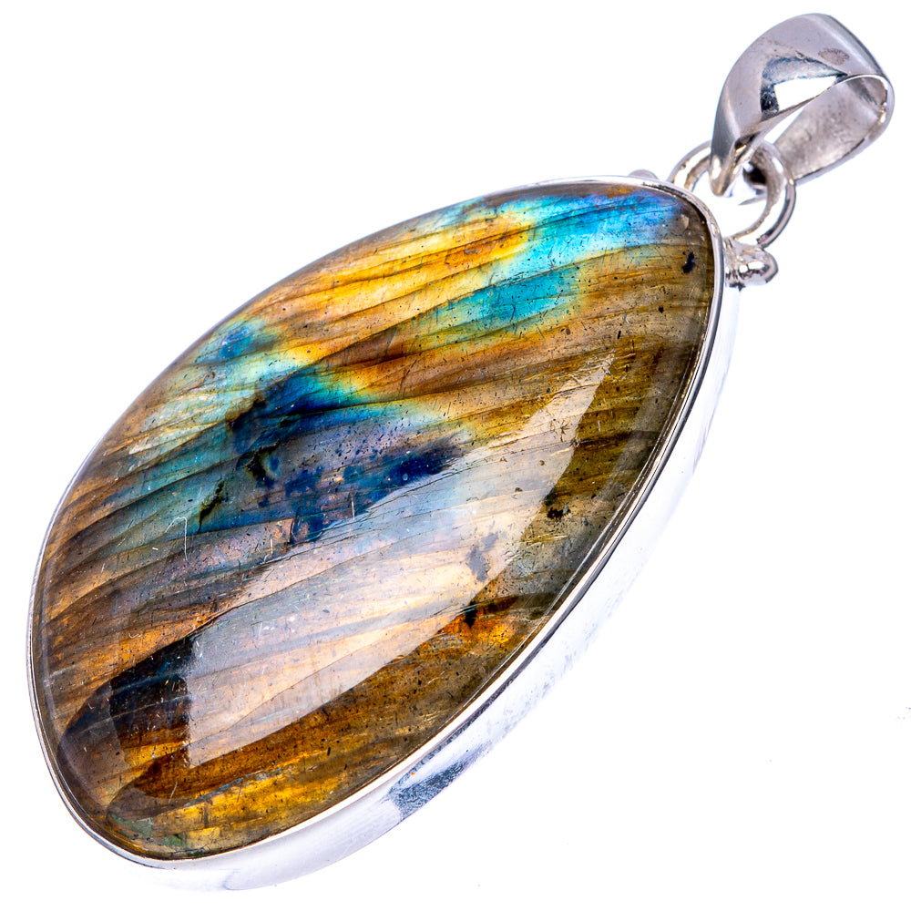 Labradorite 925 Sterling Silver Pendant 1 7/8" (925 Sterling Silver) P42694