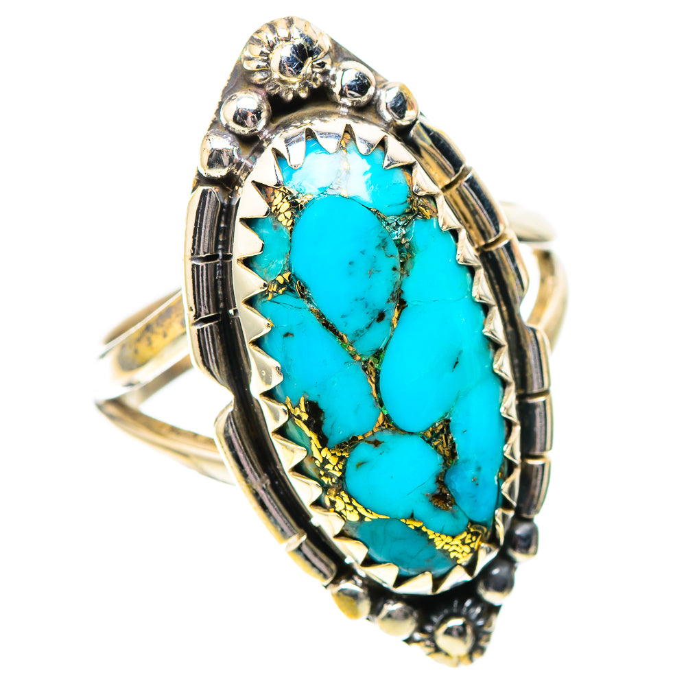 Blue Copper Composite Turquoise Ring Size 6.5 (925 Sterling Silver) RING138843
