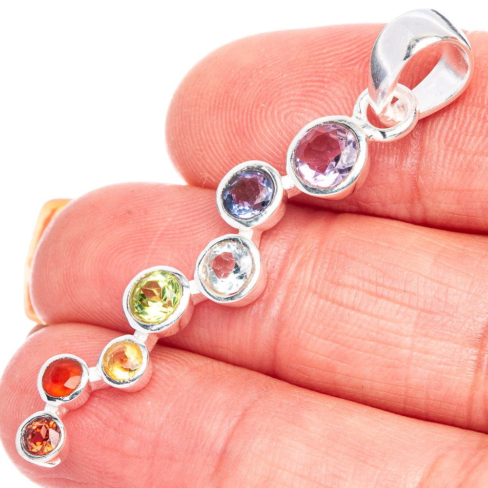 Rainbow Chakra Pendant 1 7/8" (925 Sterling Silver) P41866
