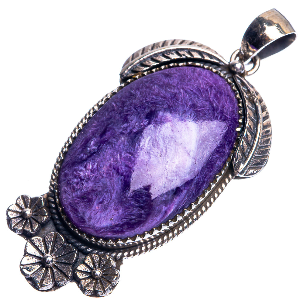 Charoite Pendant 2 1/8" (925 Sterling Silver) P39092