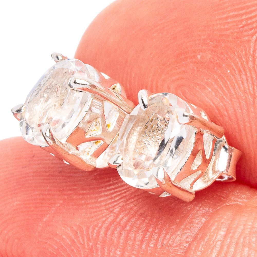 Herkimer Diamond Earrings 1/4" (925 Sterling Silver) E2607