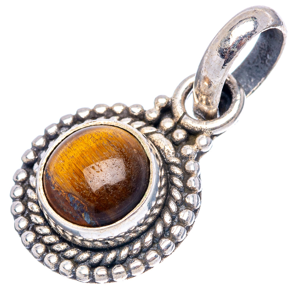 Dainty Tiger's Eye Pendant 7/8" (.925 Sterling Silver)