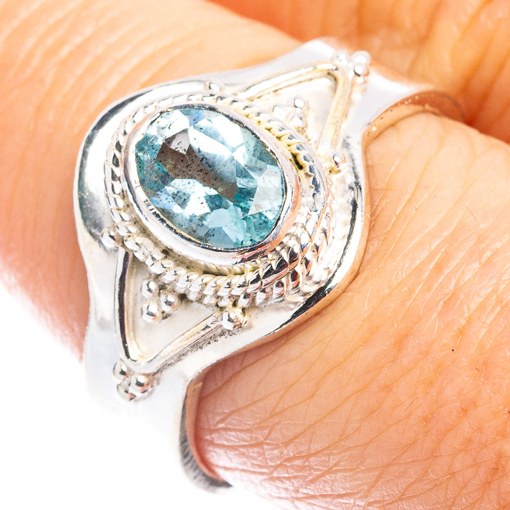 Blue Topaz Ring Size 7 (.925 Sterling Silver)
