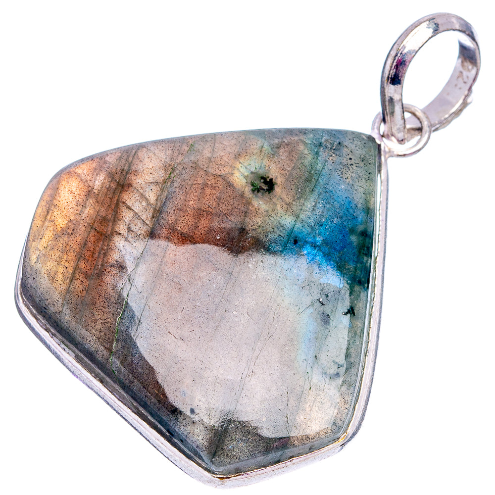 Labradorite Pendant 1 5/8" (Silver Plated)