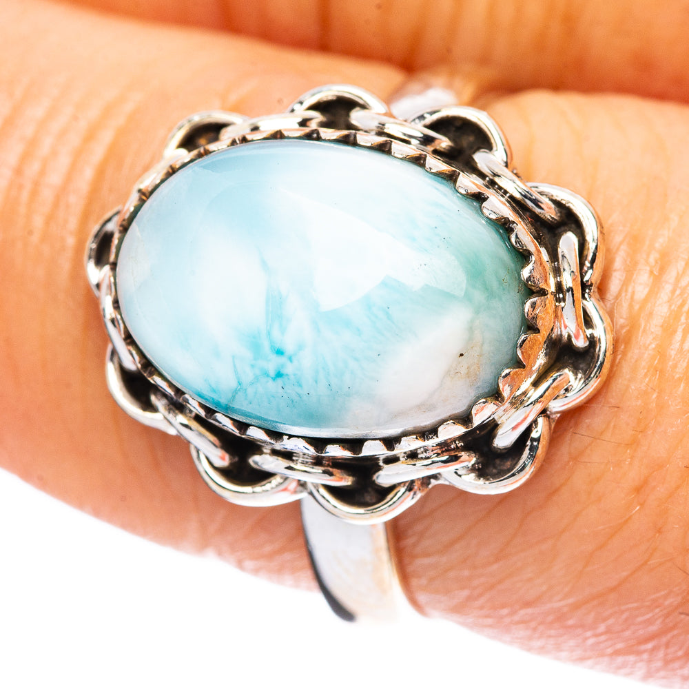 Larimar Ring Size 7.25 (925 Sterling Silver) R4473