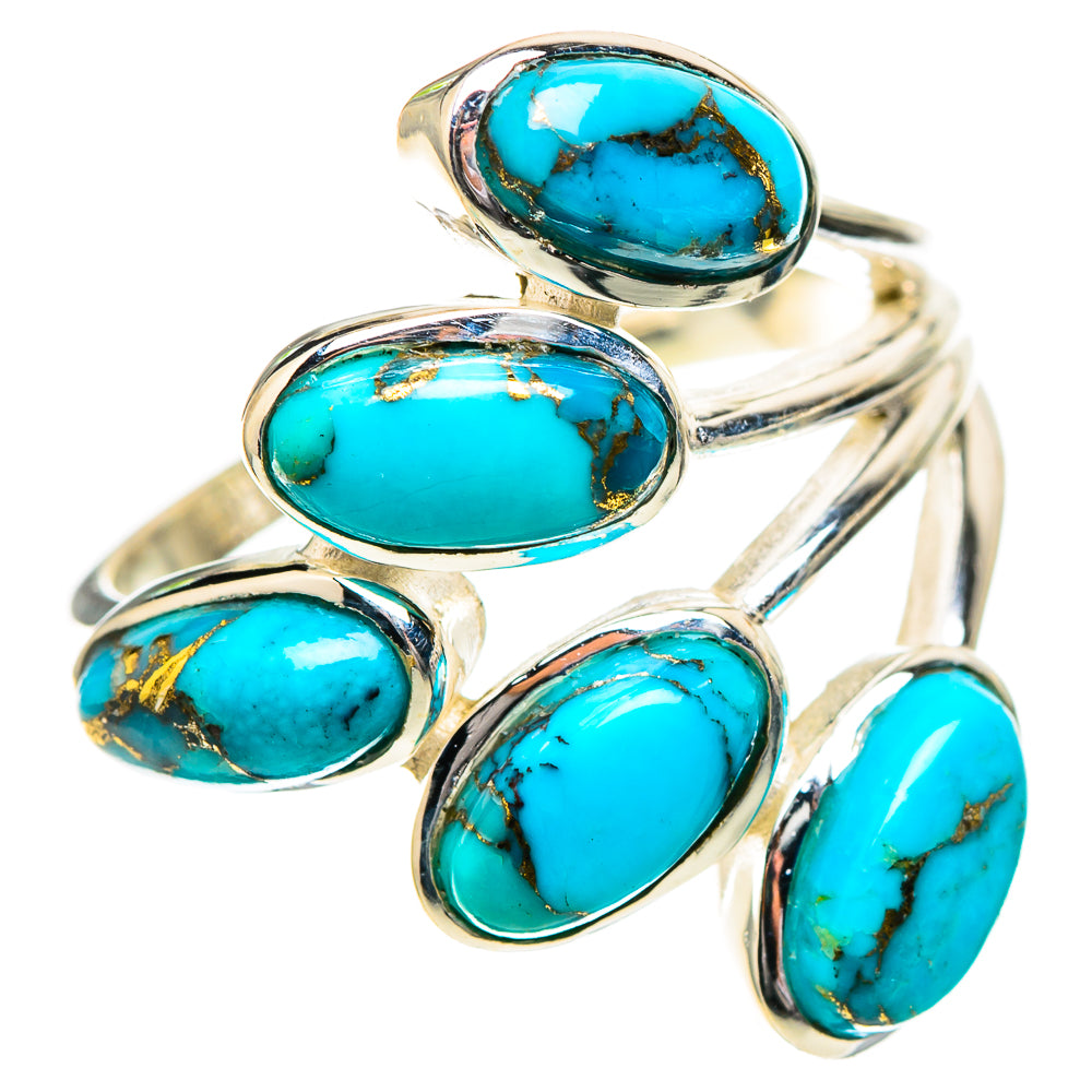 Blue Copper Composite Turquoise Ring Size 7.25 (925 Sterling Silver) RING137862