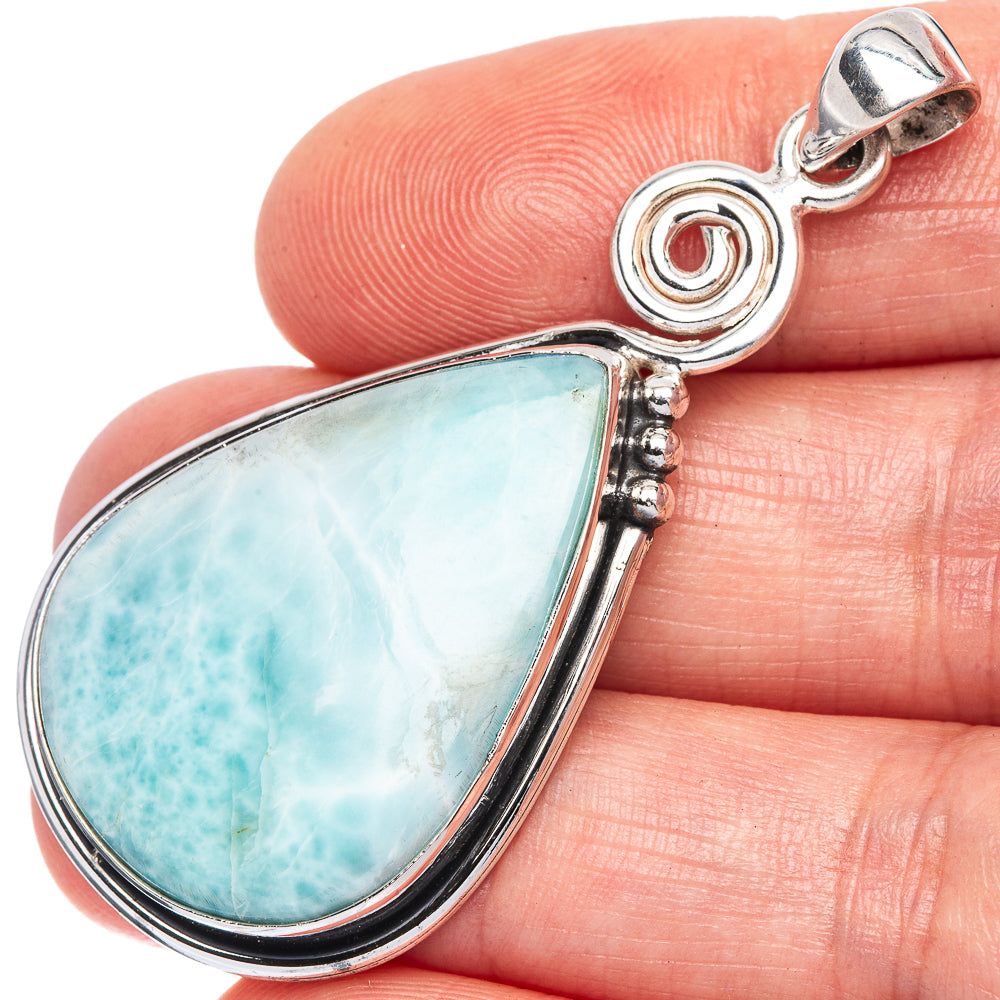 Larimar Pendant 2 1/8" (925 Sterling Silver) P41514