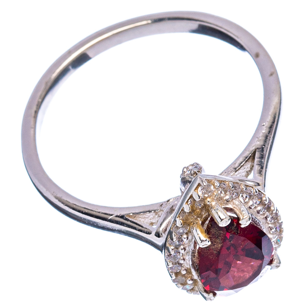 Garnet, Cubic Zirconia Ring Size 7 (.925 Sterling Silver)
