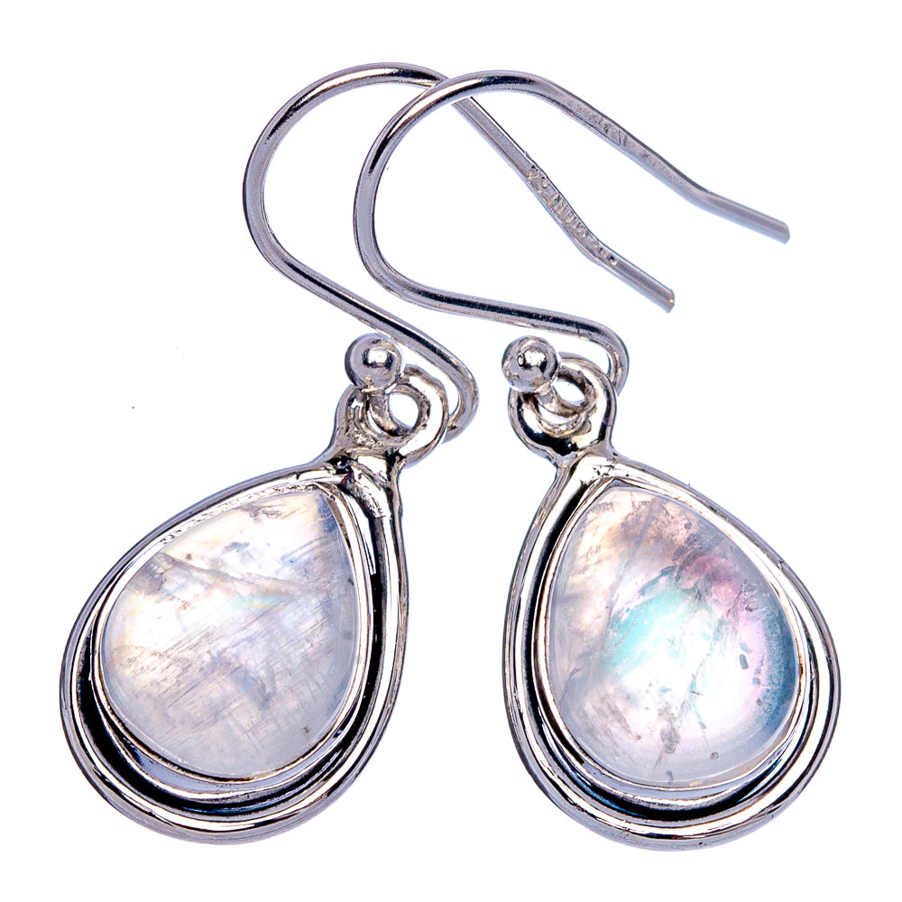 Rainbow Moonstone Earrings 1 1/8" (925 Sterling Silver) E433280