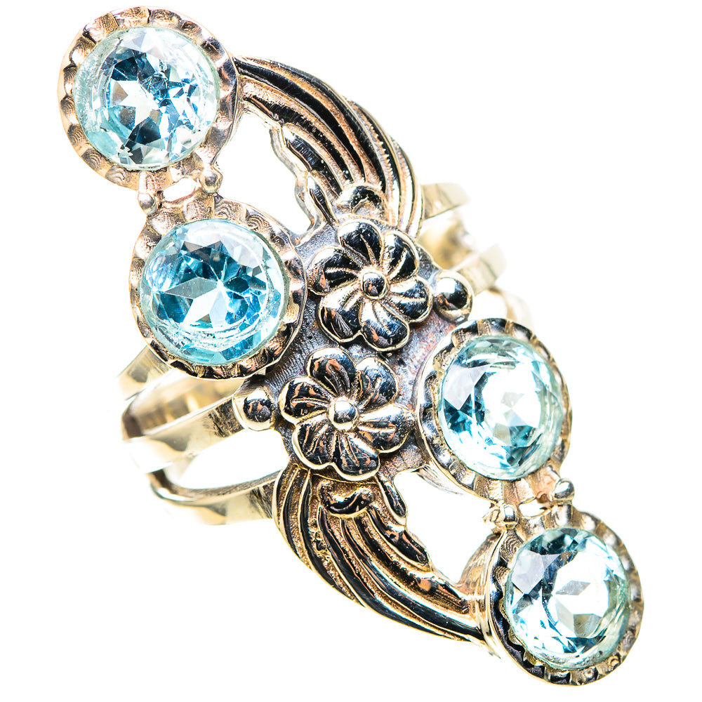 Large Blue Topaz Ring Size 6.25 (925 Sterling Silver) RING138677
