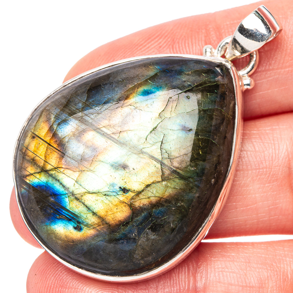 Labradorite Pendant 1 7/8" (925 Sterling Silver) P43036