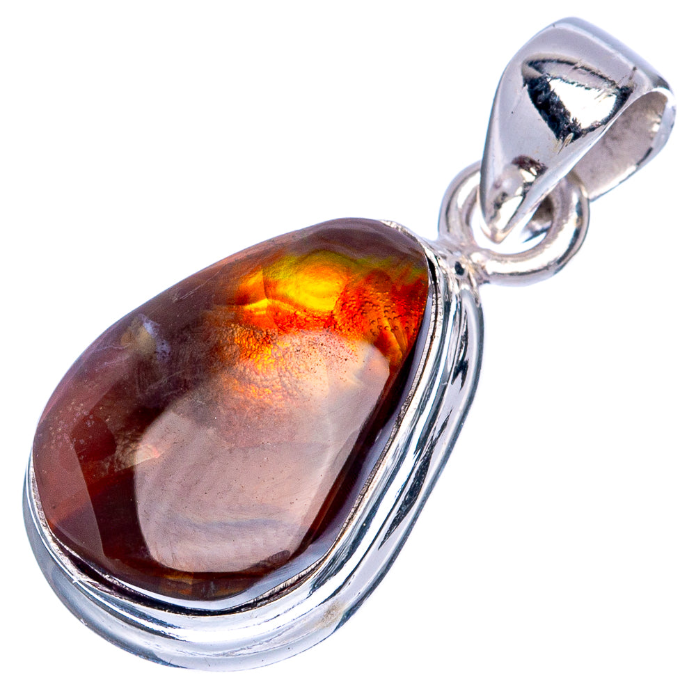 Rare Mexican Fire Agate Pendant 1 1/8" (925 Sterling Silver) P41699