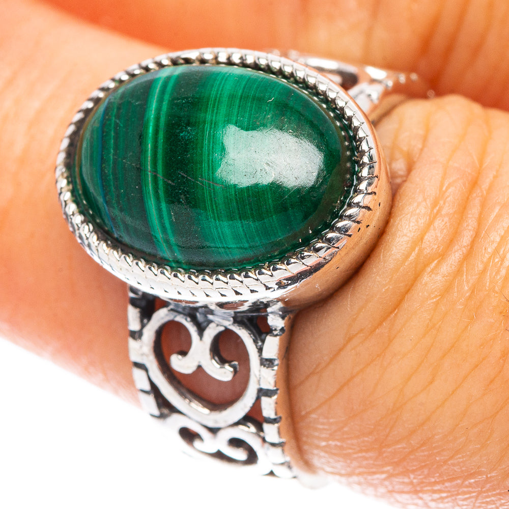 Malachite 925 Sterling Silver Ring Size 6.75 (925 Sterling Silver) R5408