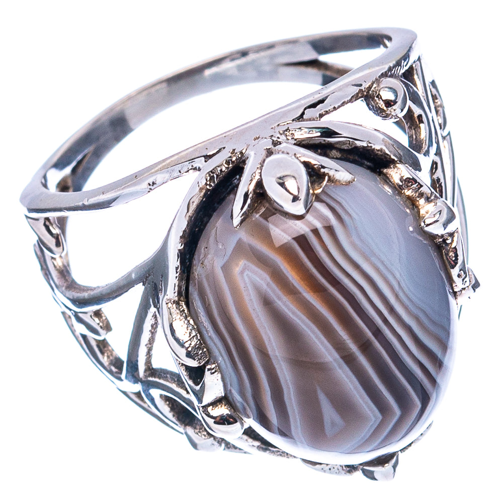 Premium Botswana Agate Ring Size 7 (.925 Sterling Silver)