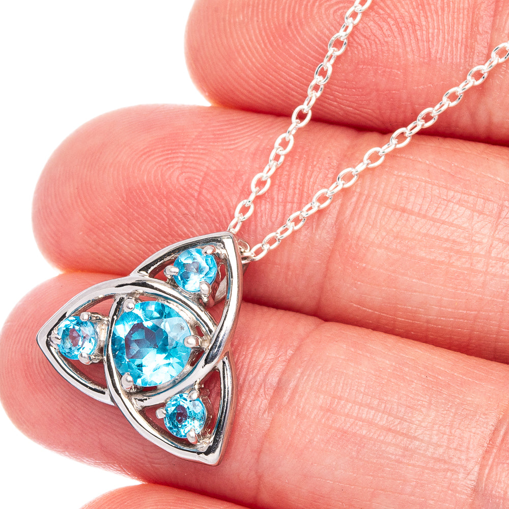 Blue Topaz Necklace 18 1/4" (925 Sterling Silver) N90058