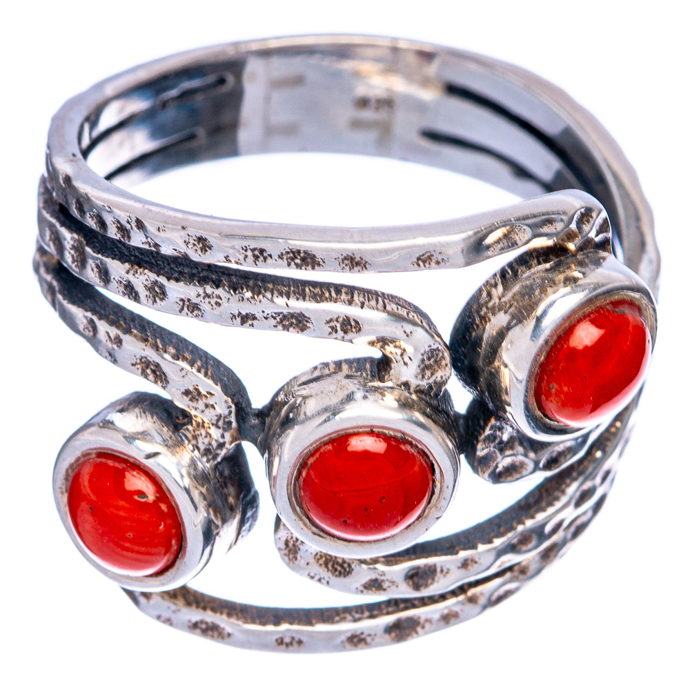 Red Coral Ring Size 9.75 (925 Sterling Silver) R145331