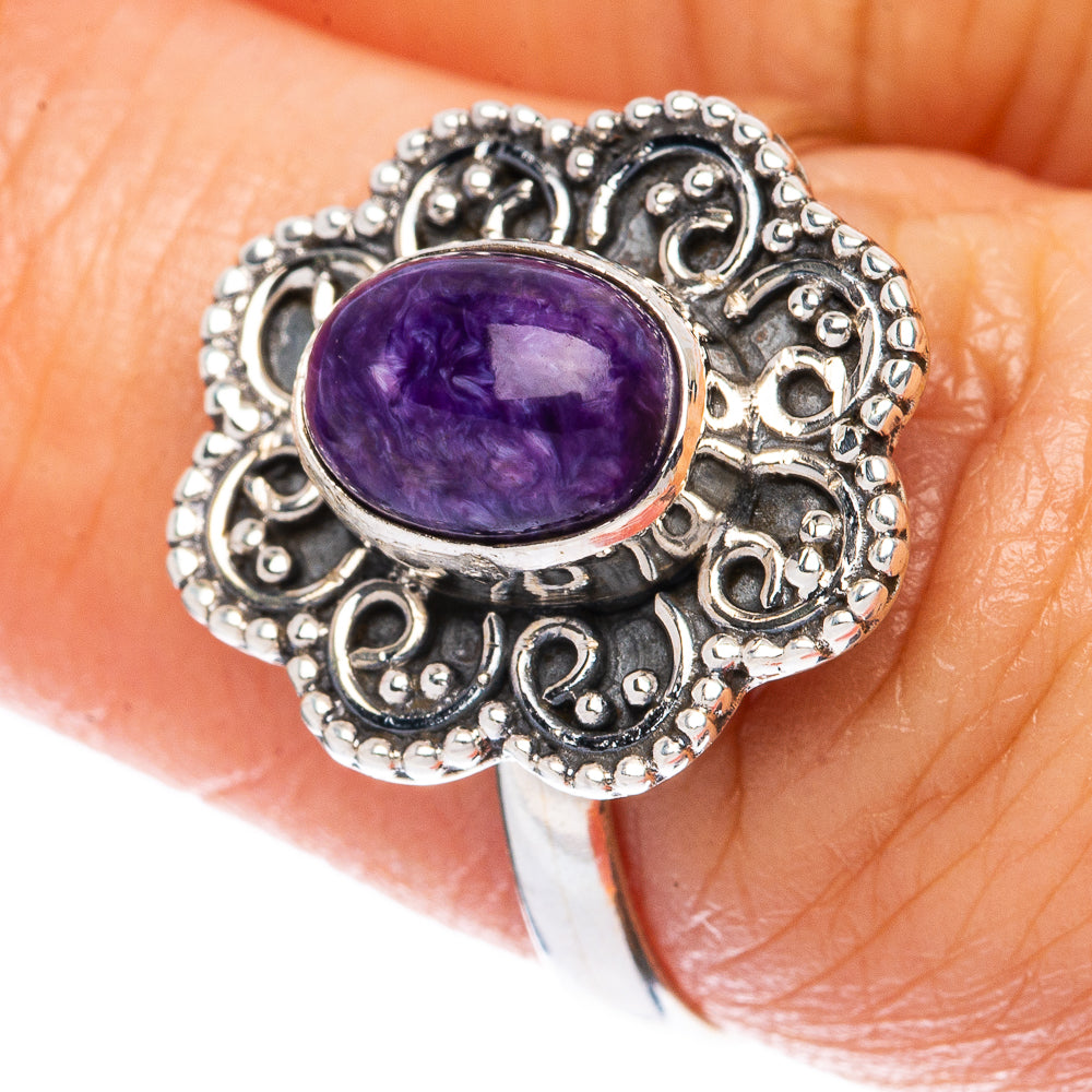 Value Charoite Ring Size 7.75 (925 Sterling Silver) R3275