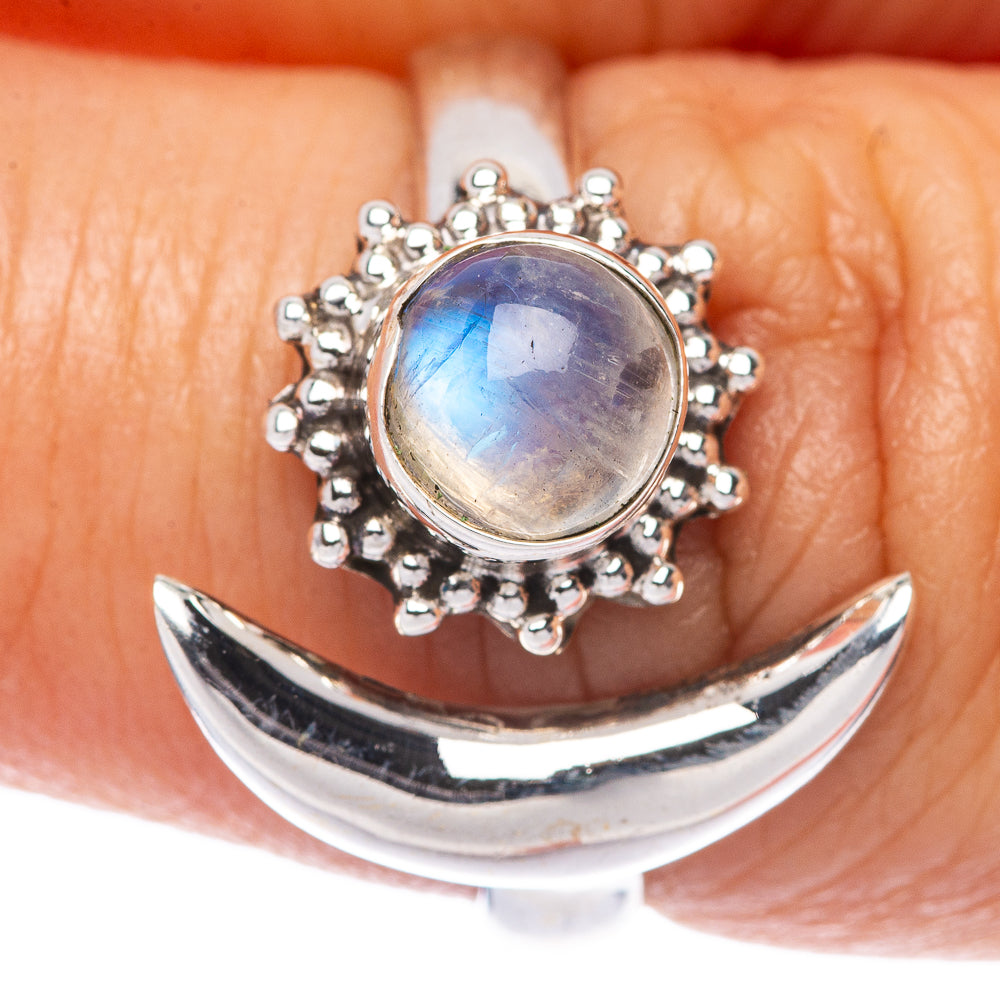 Rainbow Moonstone Dainty Ring Size 7 (925 Sterling Silver) R145862