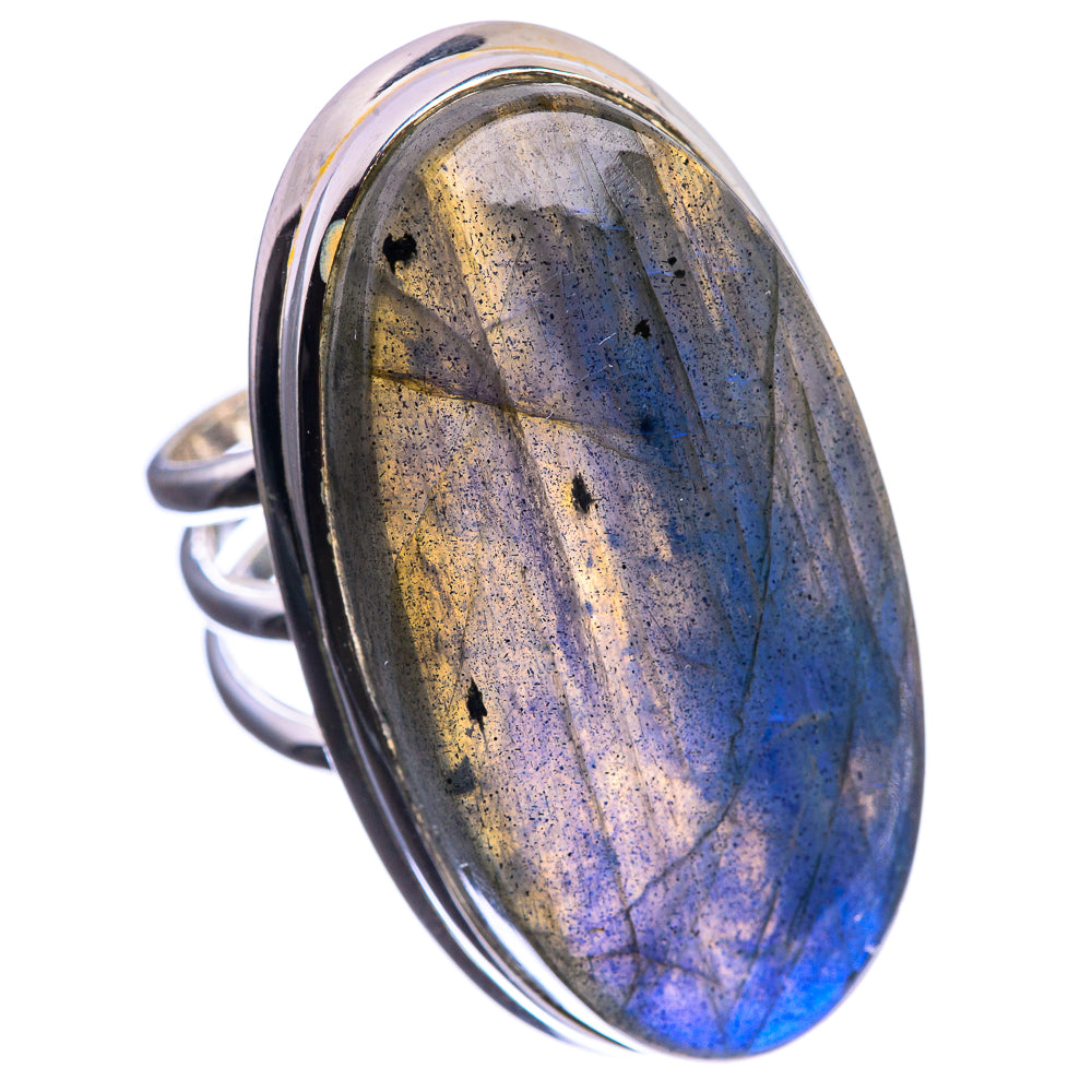 Huge Labradorite 925 Sterling Silver Ring Size 8.25