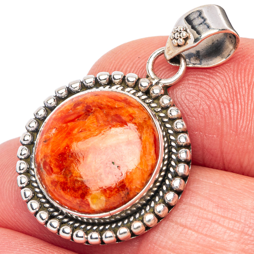 Sponge Coral Pendant 1 1/4" (925 Sterling Silver) P41049