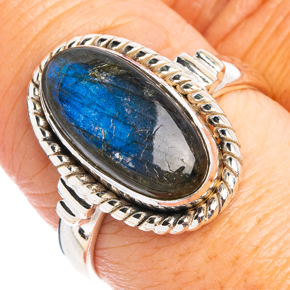 Labradorite Ring Size 8.25 (.925 Sterling Silver)