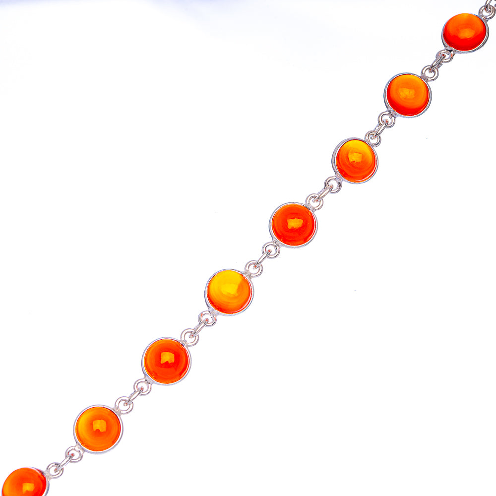 Value Carnelian Bracelets 7 1/8 To 8 1/4" (925 Sterling Silver) B90366