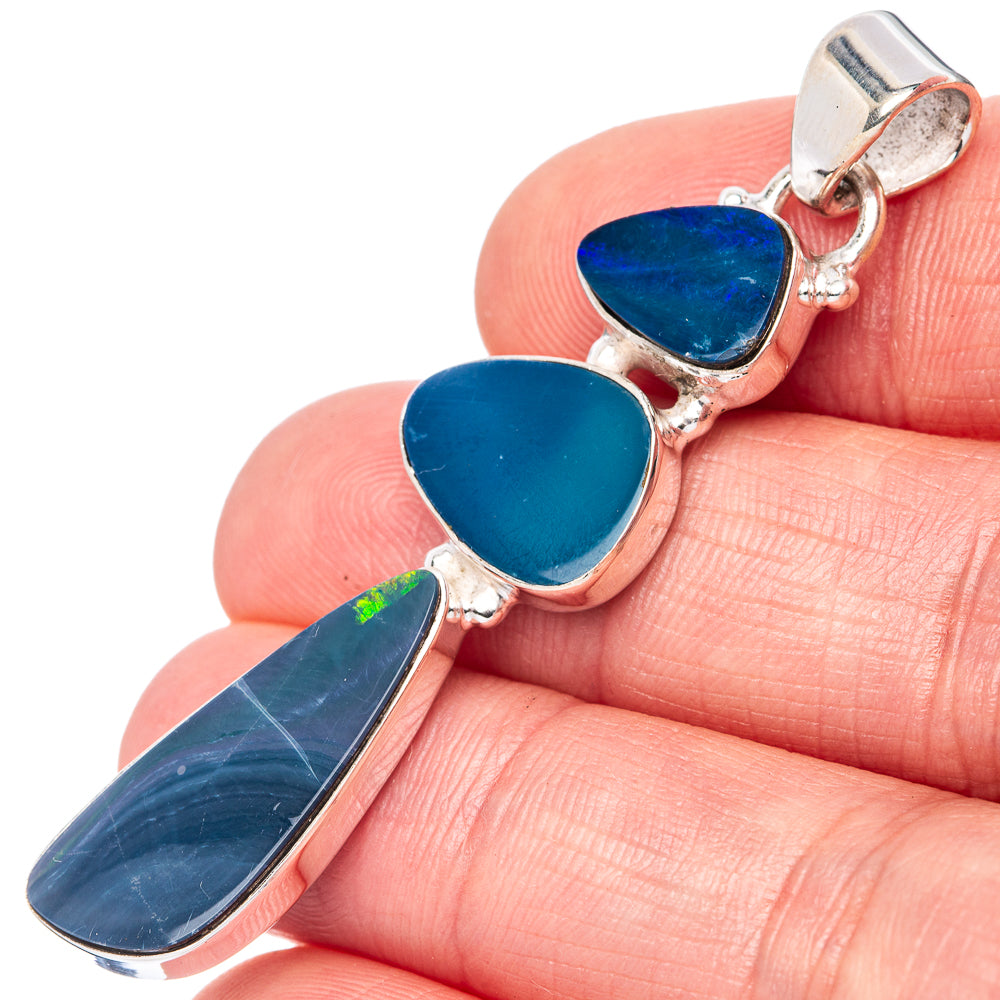 Rare Doublet Opal 925 Sterling Silver Pendant 2 1/4" (925 Sterling Silver) P42637