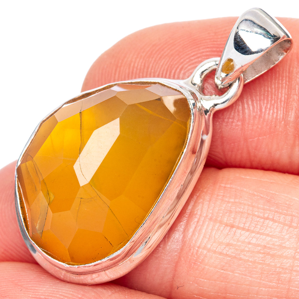 Amber Pendant 1 1/4" (925 Sterling Silver) P41622