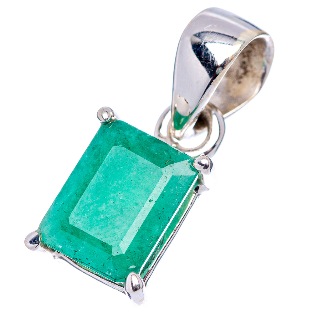 Rare Premium Zambian Emerald Pendant 3/4" (.925 Sterling Silver)